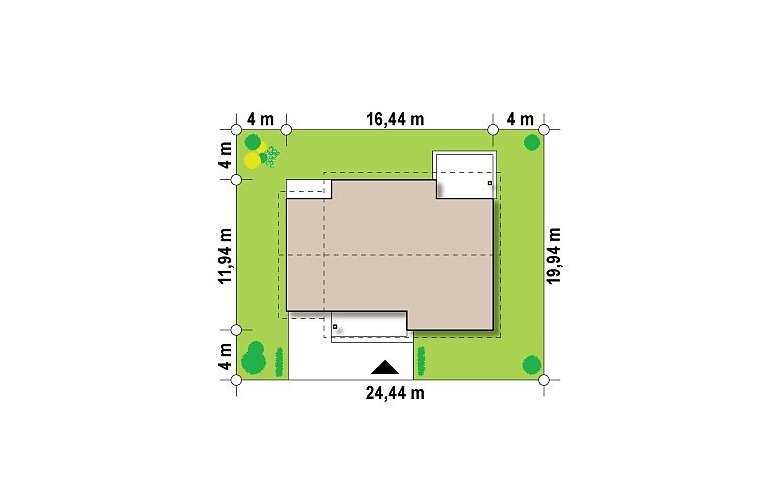 Projekt domu parterowego Z131 - Usytuowanie