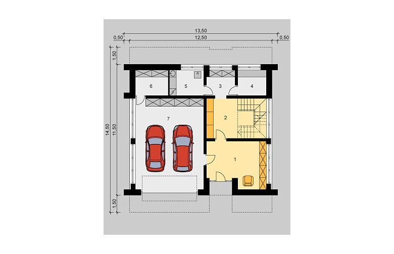 Projekt domu z poddaszem LK&687 - parter