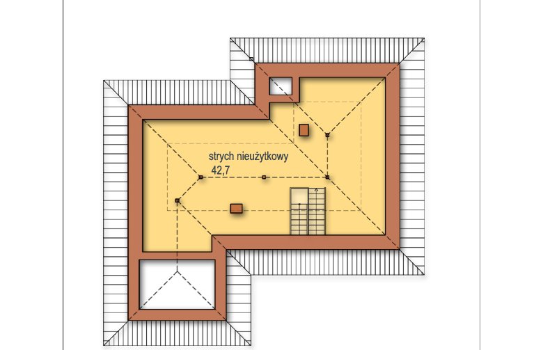 Projekt domu dwurodzinnego Olga - strych