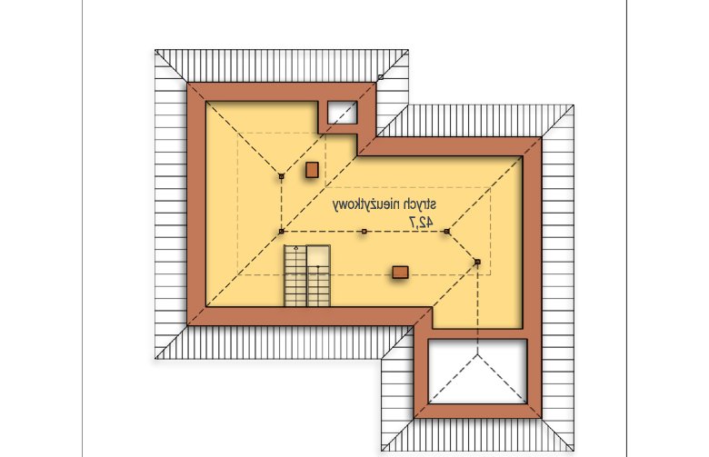 Projekt domu dwurodzinnego Olga - strych