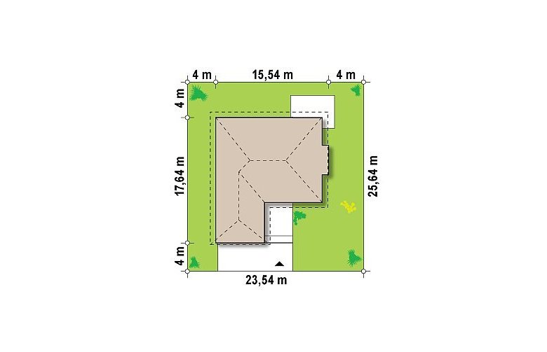 Projekt domu parterowego Z207 - Usytuowanie