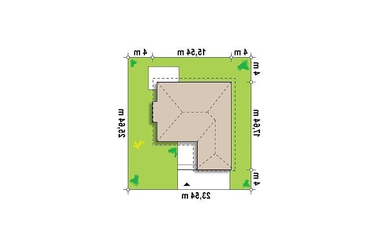 Projekt domu parterowego Z207 - Usytuowanie - wersja lustrzana