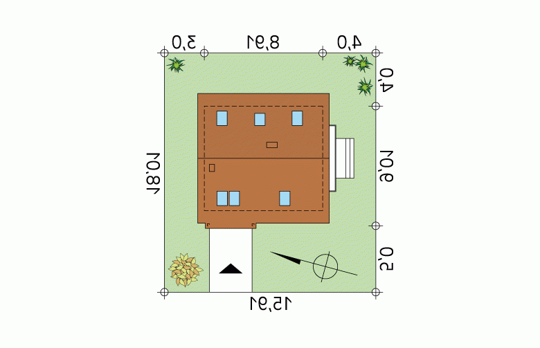 Projekt domu wielorodzinnego Gośka - Usytuowanie - wersja lustrzana