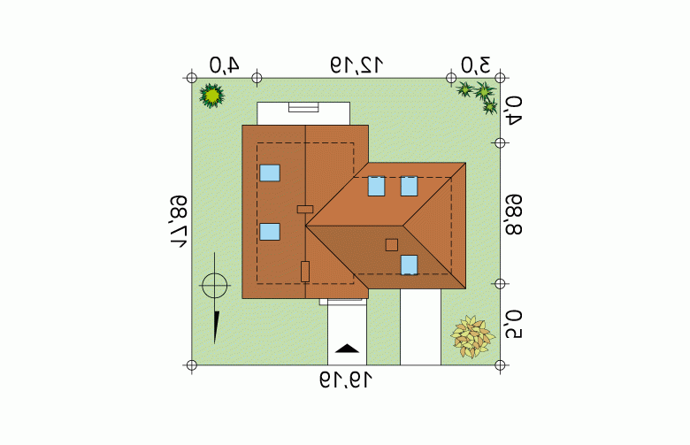 Projekt domu wielorodzinnego Jaskółka - Usytuowanie - wersja lustrzana