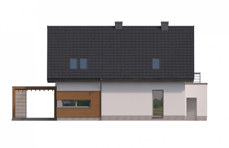 Projekt domu jednorodzinnego Korso 2 PS - elewacja 3