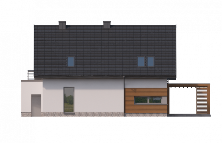 Projekt domu jednorodzinnego Korso 2 PS - elewacja 3