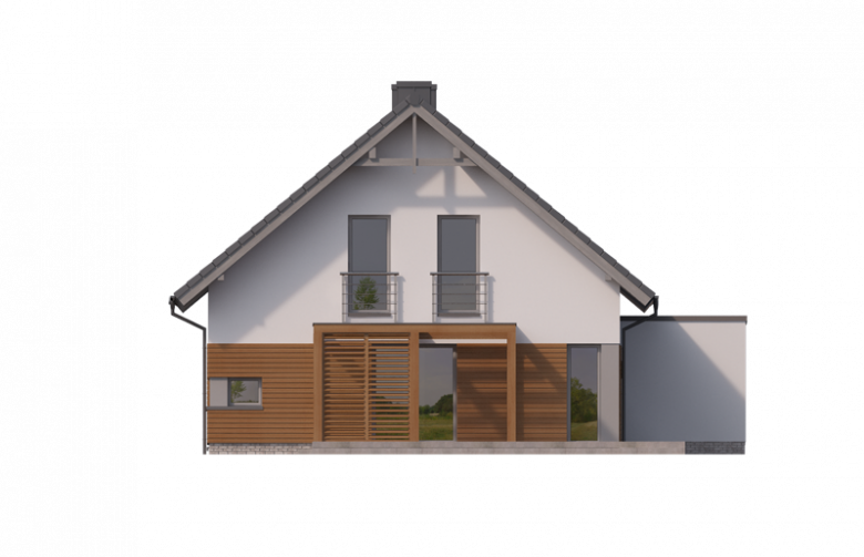 Projekt domu jednorodzinnego Korso 2 PS - elewacja 4