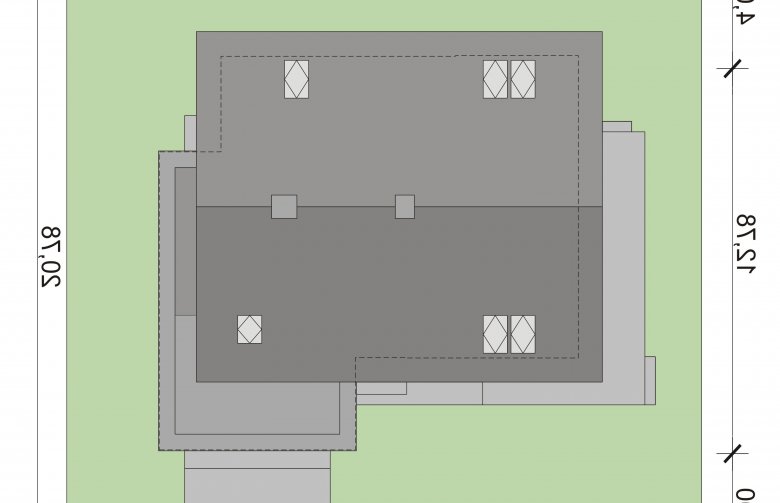 Projekt domu jednorodzinnego Korso 2 PS - Usytuowanie - wersja lustrzana