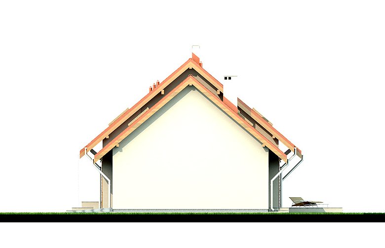 Projekt domu jednorodzinnego Kendra BIS - elewacja 4