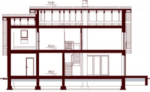 Przekrój projektu Kendra BIS w wersji lustrzanej