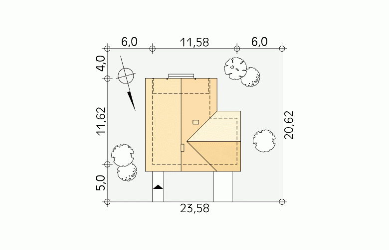 Projekt domu z bala Jaśmin 3 dr-S - Usytuowanie