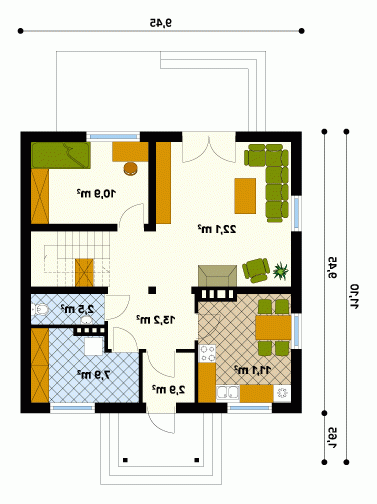 Rzut projektu Kalina - wersja lustrzana