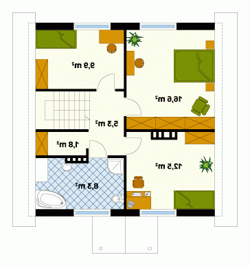 Rzut projektu Kalina - wersja lustrzana