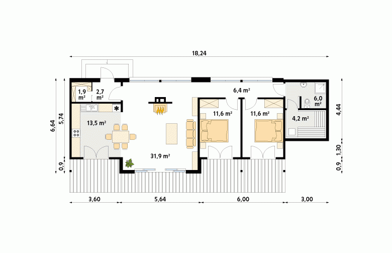 Projekt domu letniskowego Klif dr-S - 