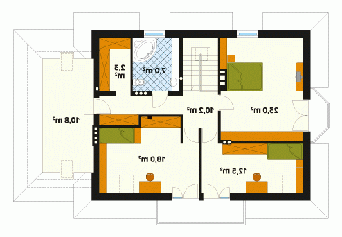 Rzut projektu Koral 2 - wersja lustrzana