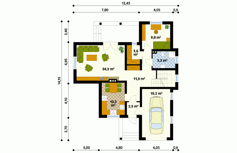 Projekt domu parterowego Kurant - 