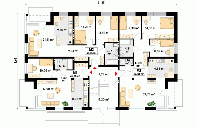 Projekt domu szkieletowego Lazur 2 - 