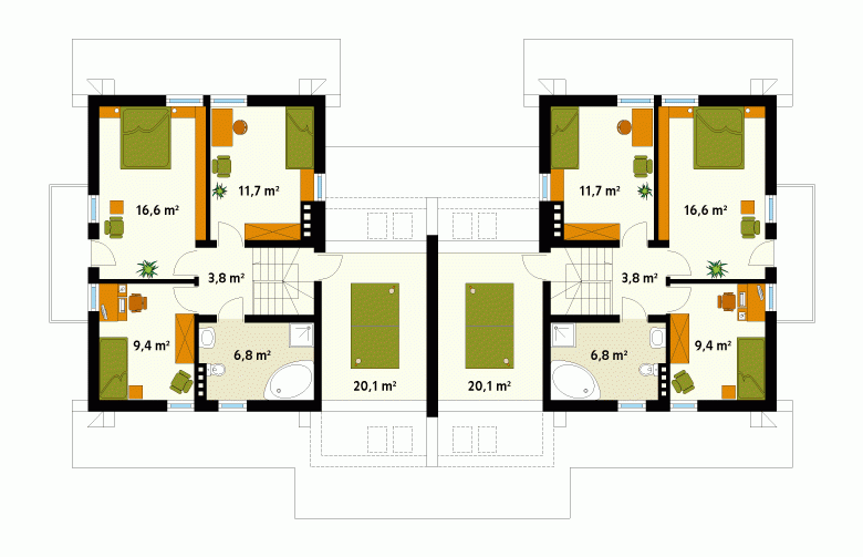 Projekt domu bliźniaczego Lira - 