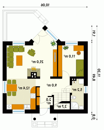 Rzut projektu Maciejka - wersja lustrzana