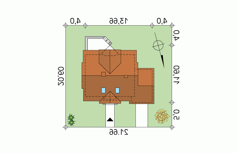 Projekt domu wielorodzinnego Maciejka 2 - Usytuowanie - wersja lustrzana