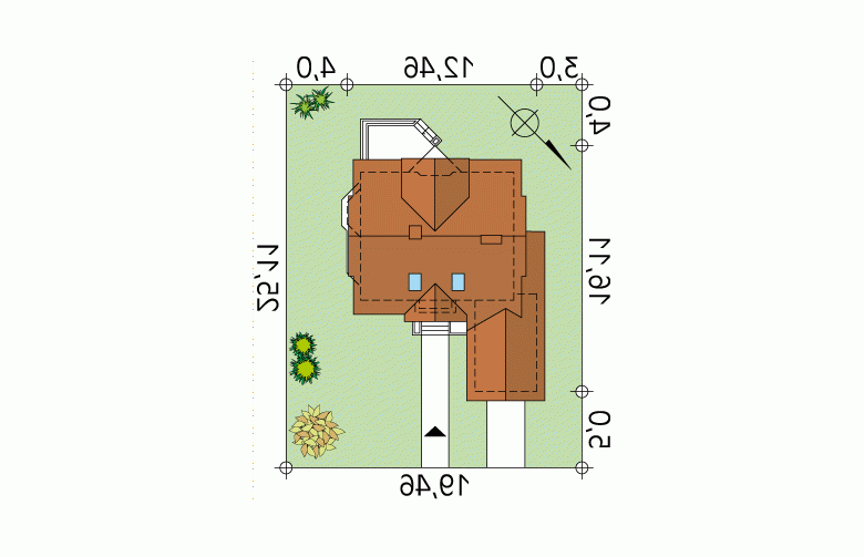 Projekt domu wielorodzinnego Maciejka 3 - Usytuowanie - wersja lustrzana