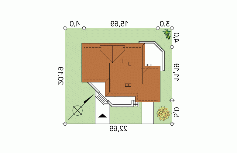 Projekt domu wielorodzinnego Maczek - Usytuowanie - wersja lustrzana