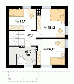 Rzut projektu Majka 2 - wersja lustrzana