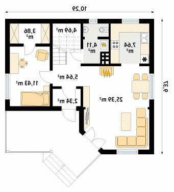 Rzut projektu Manta dr-S - wersja lustrzana