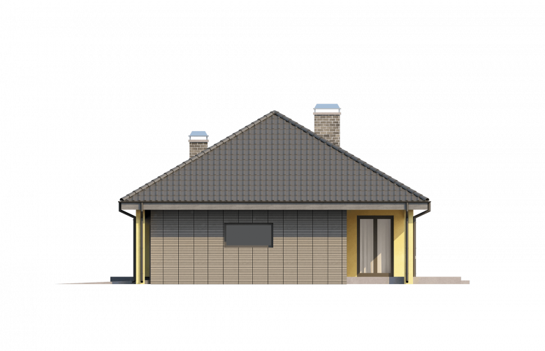 Projekt domu parterowego Z123 - elewacja 3