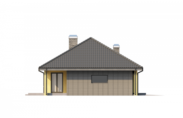 Projekt domu parterowego Z123 - elewacja 3