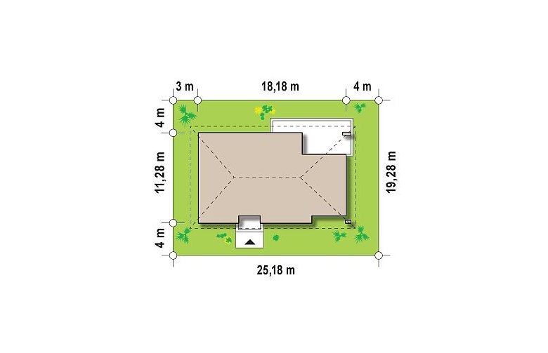 Projekt domu parterowego Z123 - Usytuowanie