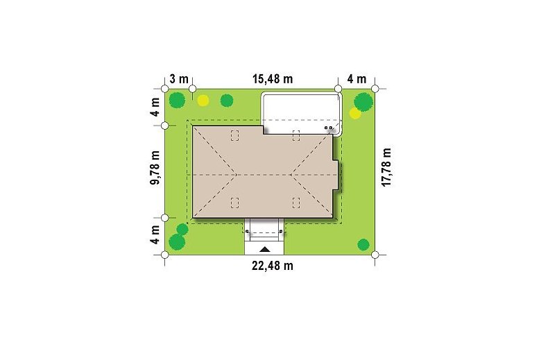 Projekt domu parterowego Z106 - Usytuowanie