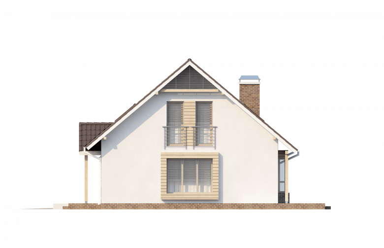 Projekt domu z poddaszem Z107 - elewacja 2