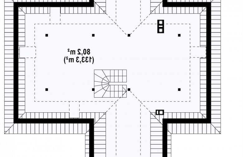 Projekt domu parterowego Z2 f+ L 40 - rzut poddasza