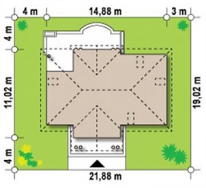 Usytuowanie budynku Z2 f+ L 40