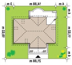 Usytuowanie budynku Z2 f+ L 40 w wersji lustrzanej