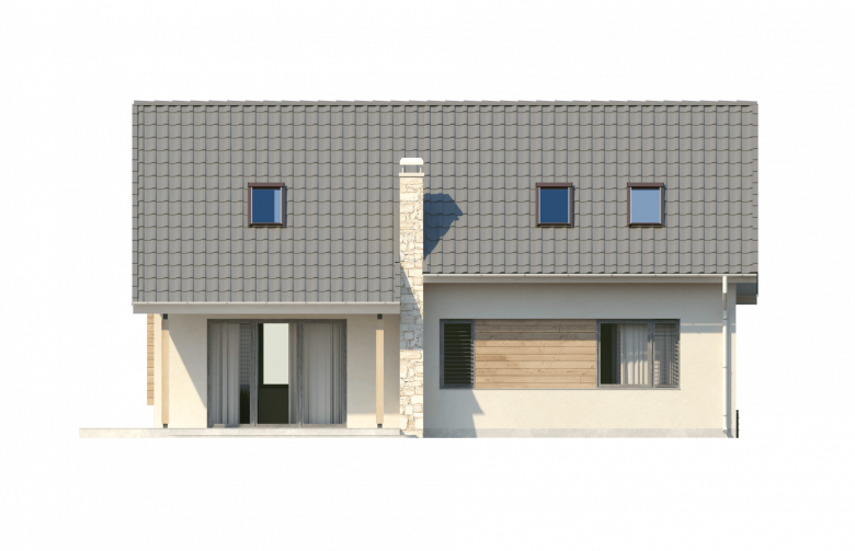 Projekt domu z poddaszem Z111 - elewacja 3