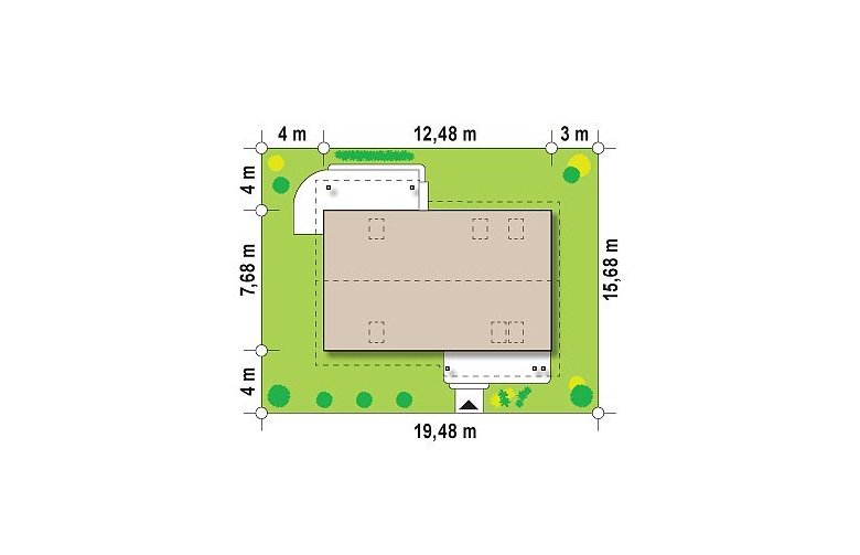 Projekt domu z poddaszem Z111 - Usytuowanie