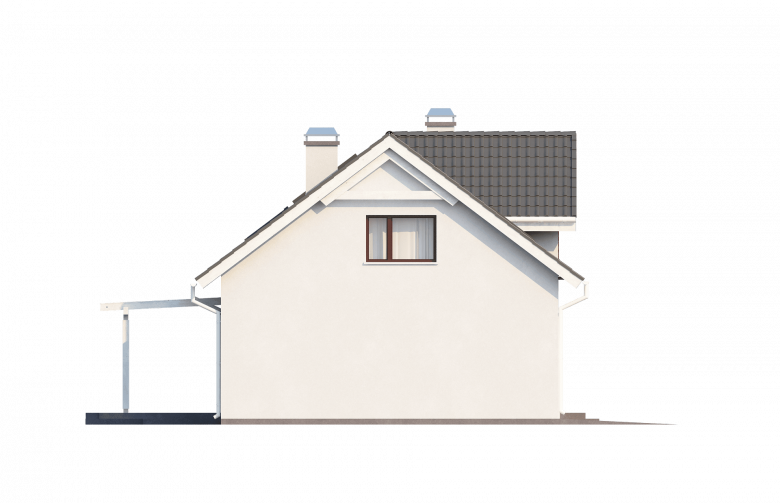 Projekt domu z poddaszem Z122 - elewacja 4