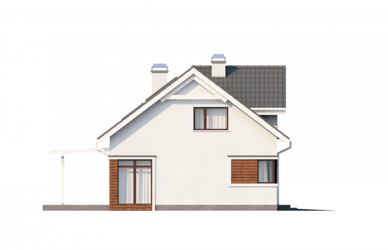 Projekt domu z poddaszem Z122 - elewacja 3