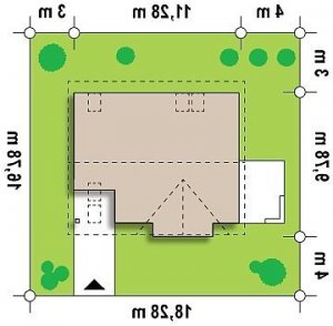 Usytuowanie budynku Z128 w wersji lustrzanej