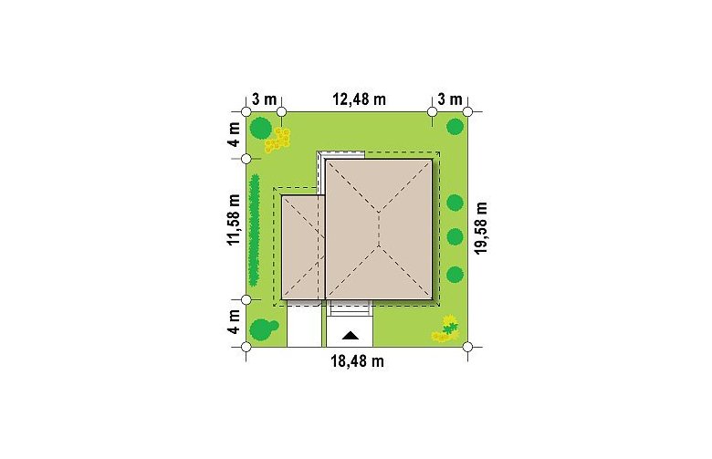 Projekt domu piętrowego Zx24 - Usytuowanie