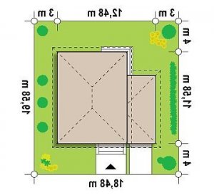 Usytuowanie budynku Zx24 w wersji lustrzanej