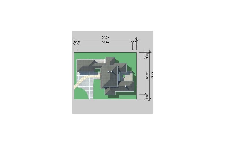 Projekt domu szkieletowego LK&685 - Usytuowanie - wersja lustrzana