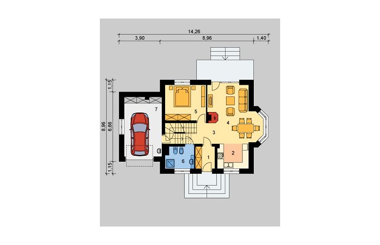 Projekt domu wielorodzinnego LK&691 - parter