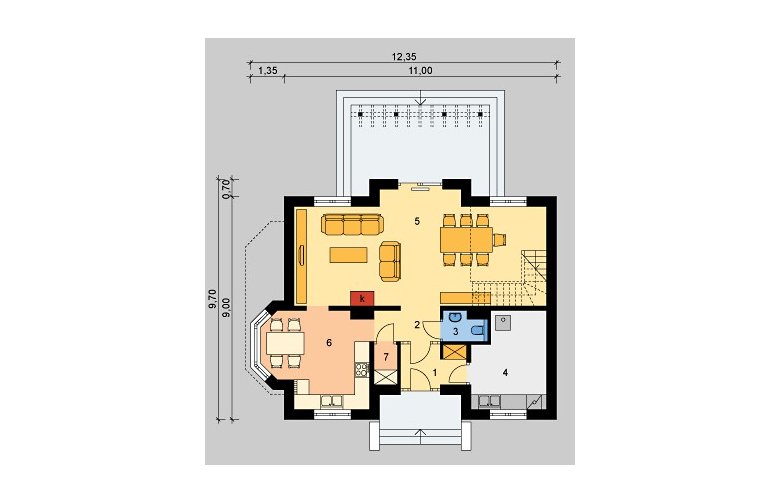 Projekt domu wielorodzinnego LK&695 - parter