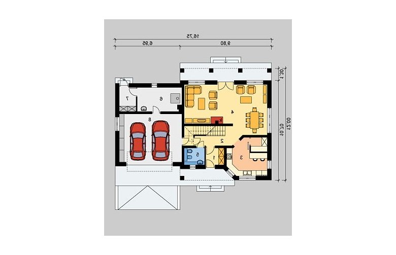 Projekt domu wielorodzinnego LK&676 - parter