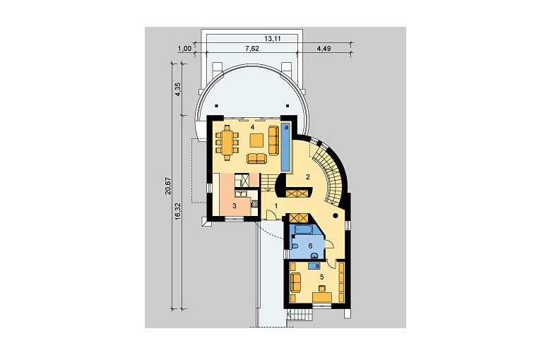 Projekt domu wielorodzinnego LK&659 - parter