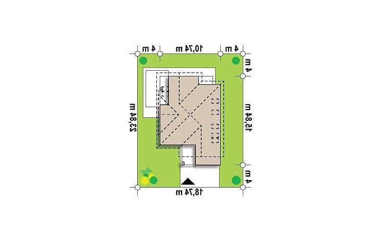 Projekt domu z poddaszem Z288 - Usytuowanie - wersja lustrzana