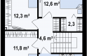 Projekt domu piętrowego Zx51 - rzut poddasza